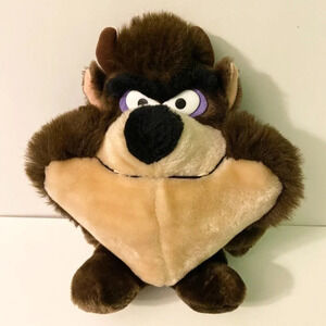 Vintage 1993 Tasmanian  Devil Plush Mighty Stars 10 Inch Tall Stuffed Animal
